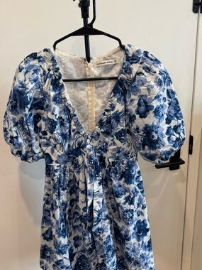 Abercrombie & Fitch Cinch-Front Poplin Mini Dress